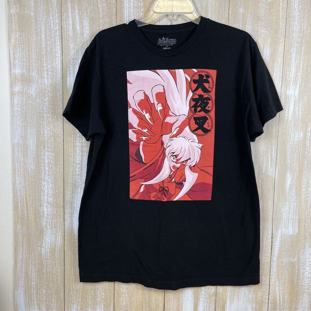 InuYasha Anime Cartoon Mens Graphic T-Shirt Sz L Official License VIZ Media READ